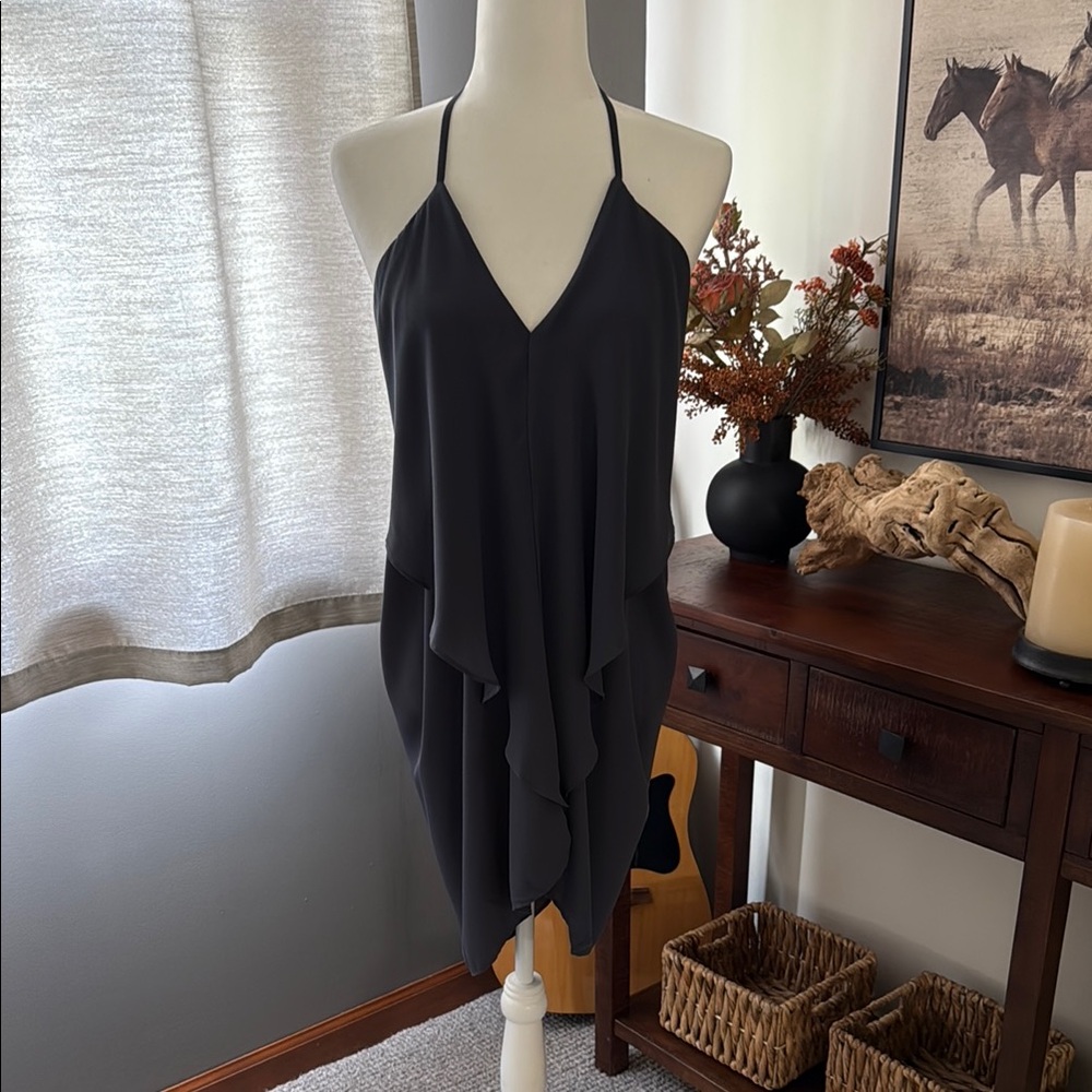 Elegant Slate Halter Dress